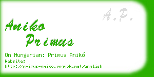 aniko primus business card